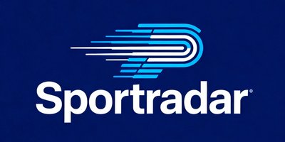 Sportradar公司品牌标识，全球知名的体育数据和分析服务提供商标志